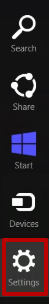 Open the bar on the desktop and find the «Settings» icon