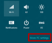 Choose the «More PC settings» option in the next window