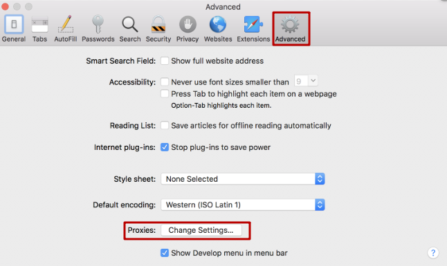 configurar proxy safari macbook