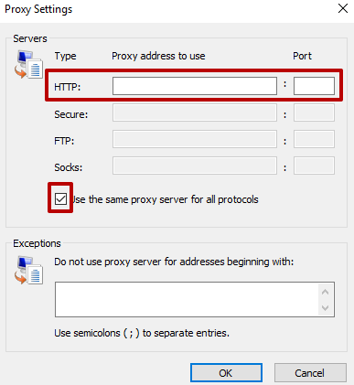 How to set up a proxy in Internet Explorer