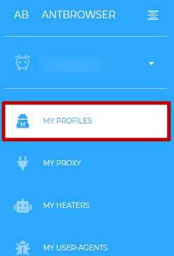 Зайдите в «My profiles»