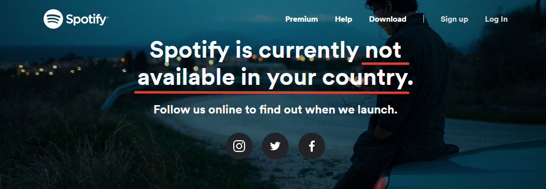 Главная страница сайта Spotify